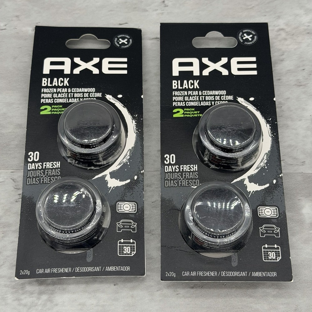2 AXE Mini Vent Clip Car Air Freshener (Black Scent, 2 Pack) 4 Total New